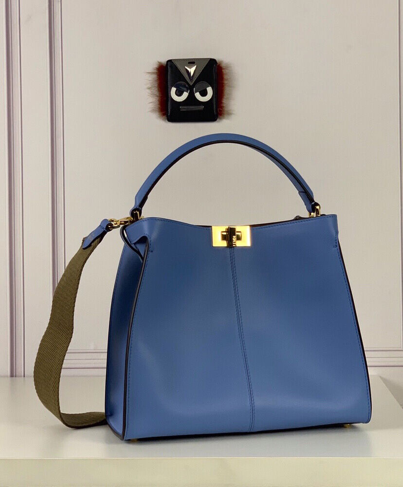 Fendi Peekaboo X lite Regular Leather Bag 8BN310 Blue